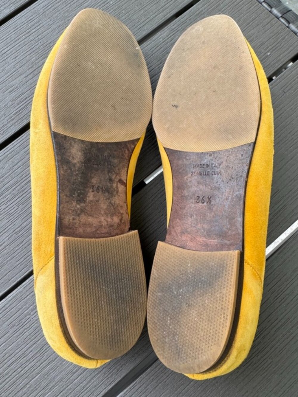 Celine Vintage Yellow Suede Horsebit Loafers Size 36.5/6 - Picture 10 of 11
